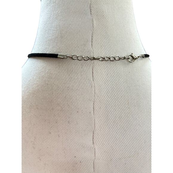 Oversize Polymer Clay Pendant on Black Cord 18 Inch Necklace - Picture 4 of 8